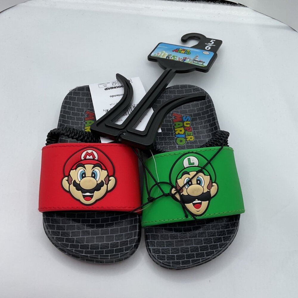 Super Mario Boys Mario & Luigi Slides 5/6 By Ground Up  Comfortable & Durable Ki